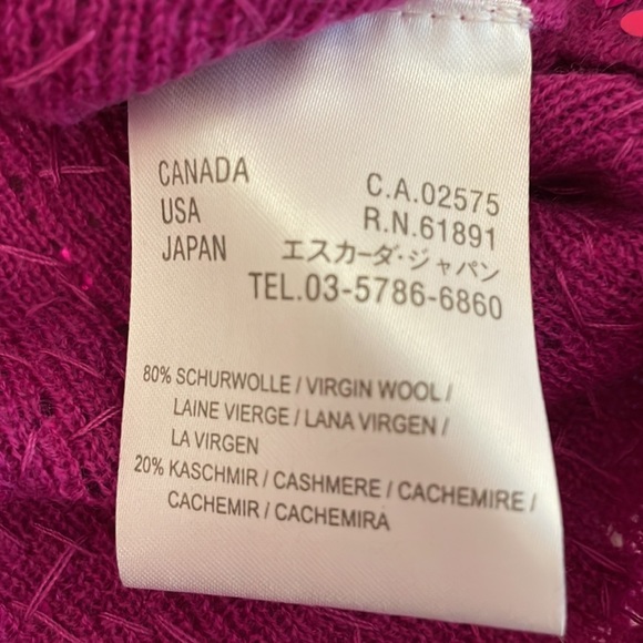 ESCADA  v-neck fuchsia sequined top, small, EUC - Picture 9 of 10